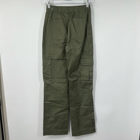 Abercrombie & Fitch Green High Rise Cargo Straight Leg Pant LONG - Picture 5 of 7